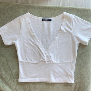 Brandy Melville White Amara Cropped Top